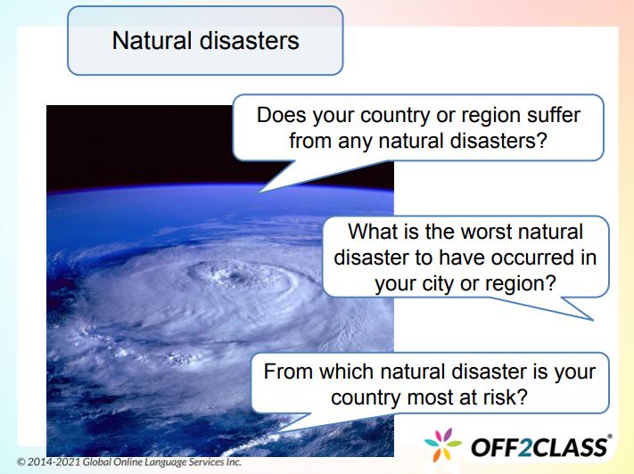 An Intermediate ESL Lesson Plan On  Natural Disasters