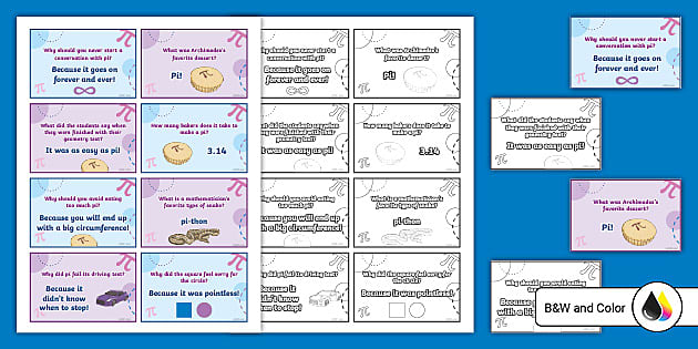 Pi Day Joke Cards