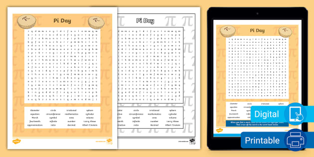 Pi Day Word Search