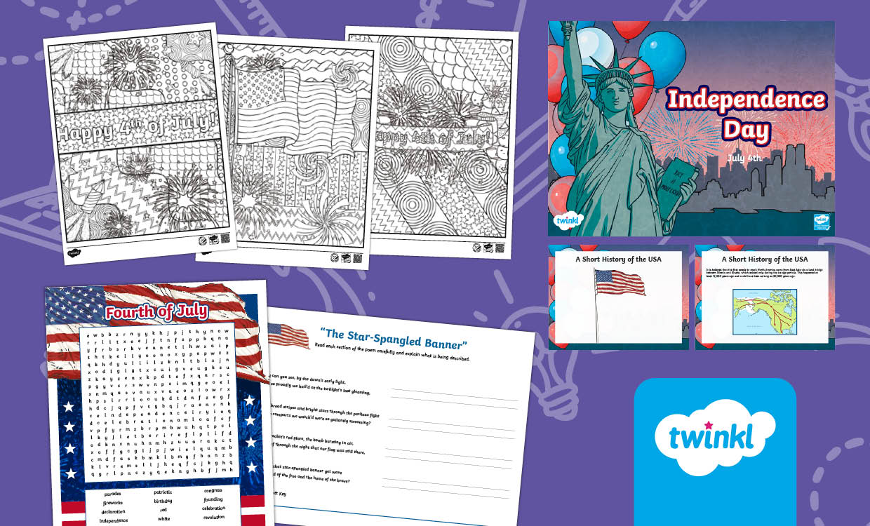 Fourth July activity Pack for 3rd-5th Grade