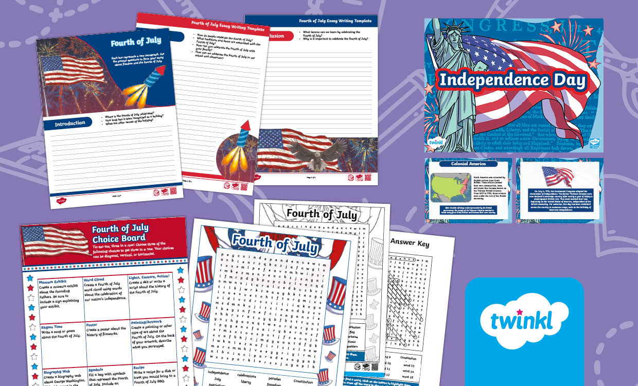 Fourth July Activity Pack for K-2nd Grade