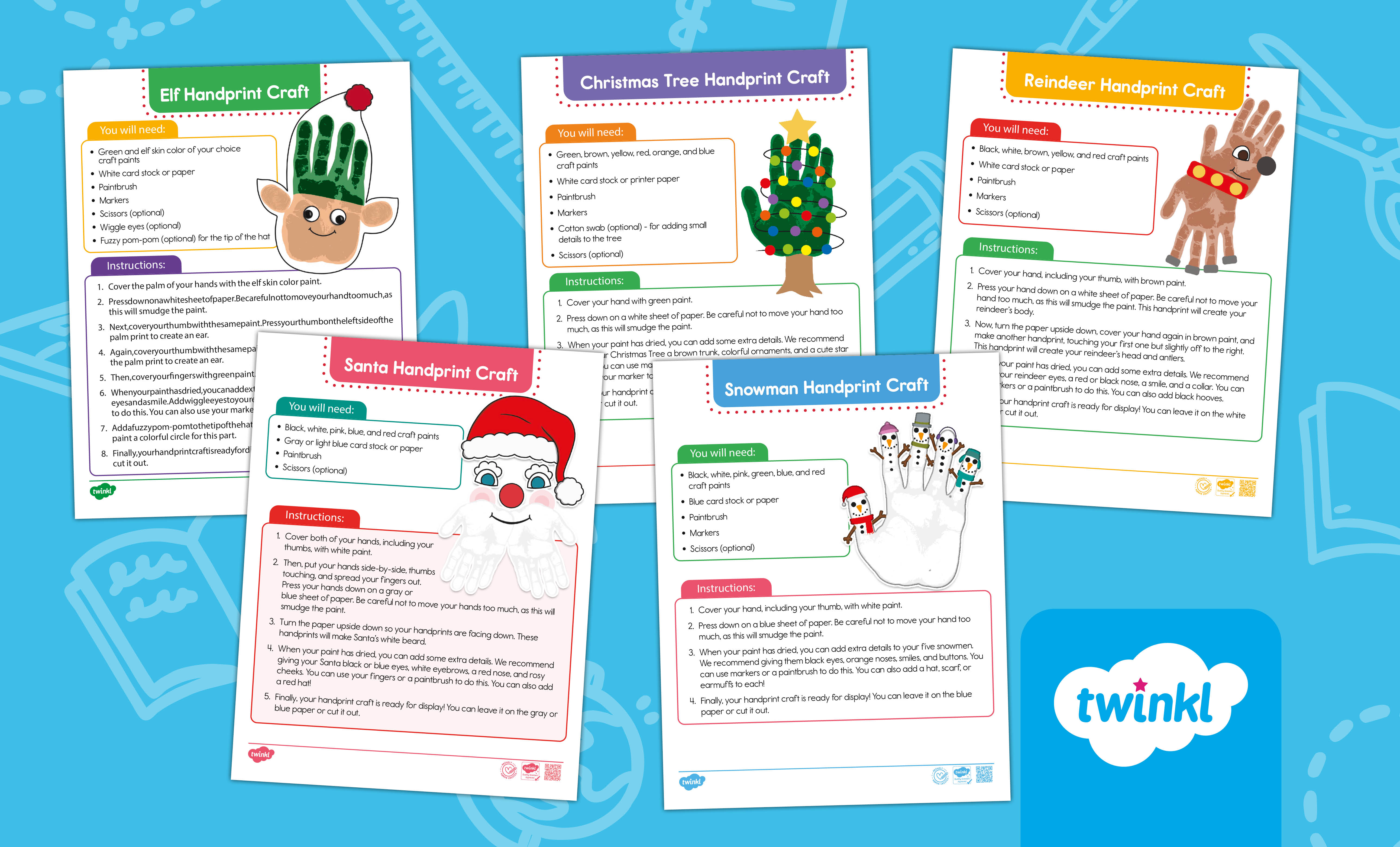 Christmas Handprint Craft Pack for Early Childhood
