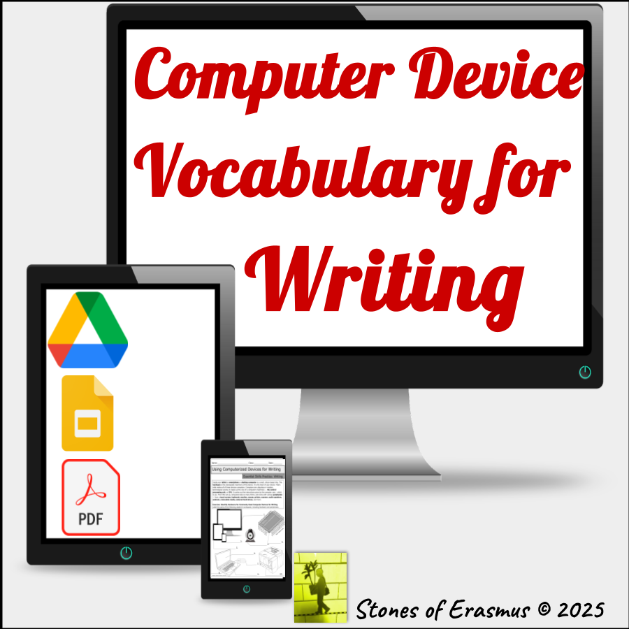 Computer Device Vocabulary for Writing | Anchor Chart + Labeling Grades 7-12 ELA