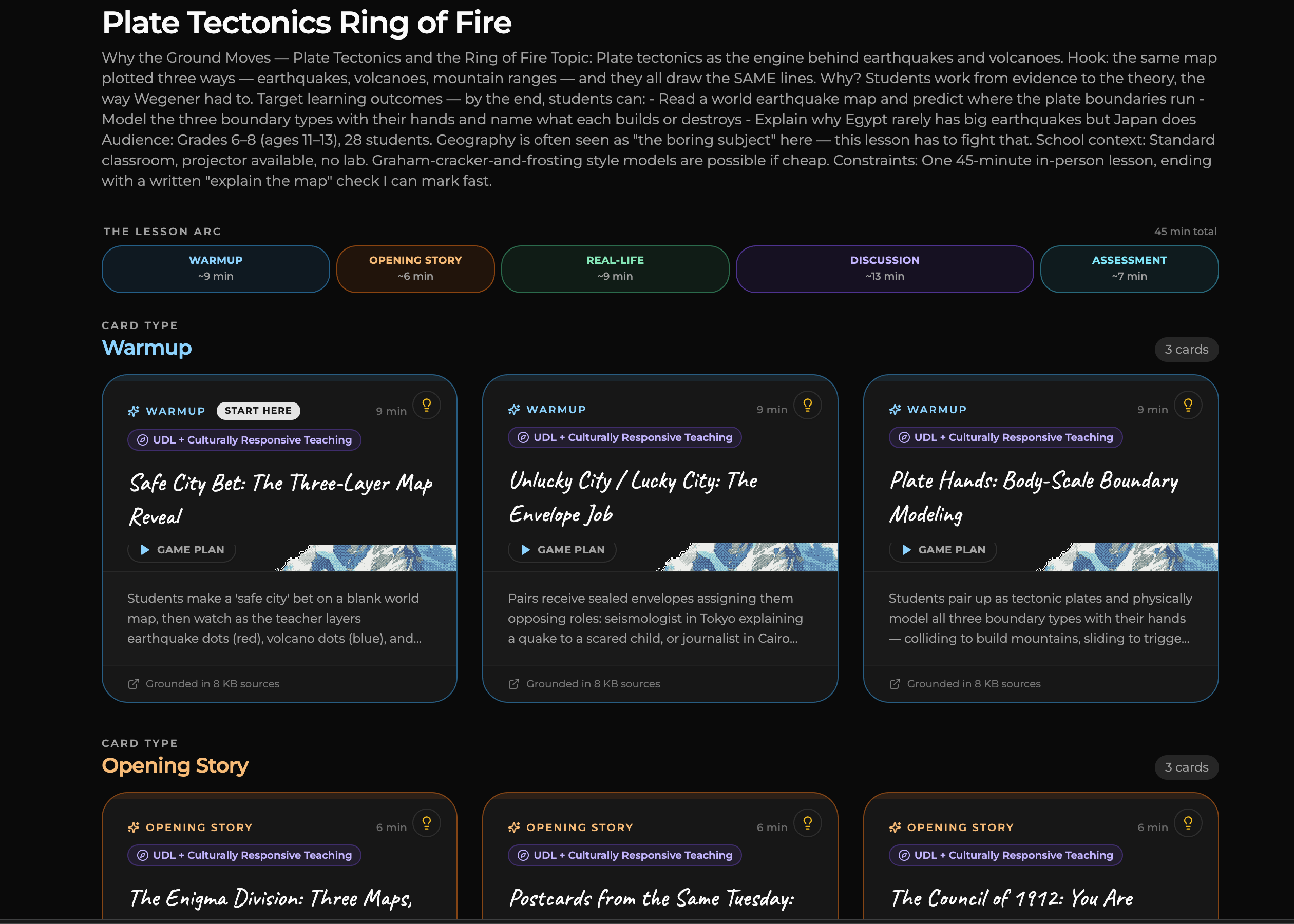 Plate Tectonics using UDL Design