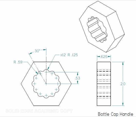 Machinist Bottle Cap Twist Off Tool Blue-print