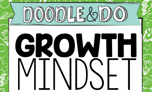 Growth Mindset Doodle Desk Cards and Writing Prompts