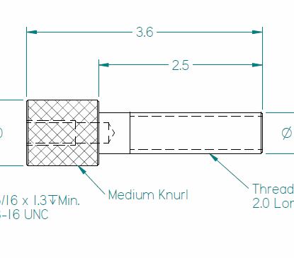 Knurled head Custom bolt Engine Lathe Blue-print for machinist training